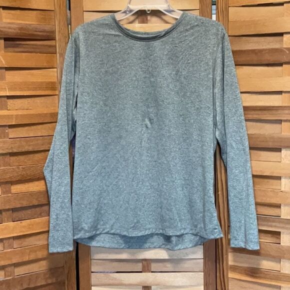 Athletic Works Long Sleeve Tee Women’s L 12-14 Gray Shirt Polyester Workout Top - Picture 1 of 8